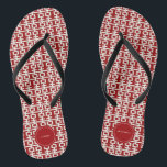 Minimalist Red Double Happiness Chinese Wedding Jandals<br><div class="desc">Minimalist chinese double happiness design in simple red and white pattern. A chic and classy asian themed wedding design for the modern and stylish couple. The double happiness is a very auspicious and good luck symbol used in all oriental weddings and celebrations. Designed by fat*fa*tin. Easy to customise with your...</div>
