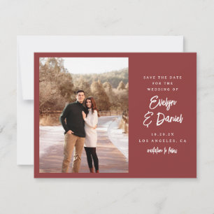 Minimalist Red Flat Photo Save The Date