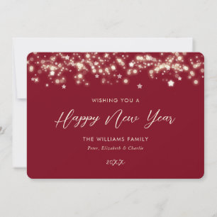 Minimalist Red Happy New Year Card