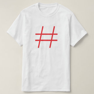 Minimalist Red Hashtag Symbol Modern Graphic T-Shi T-Shirt