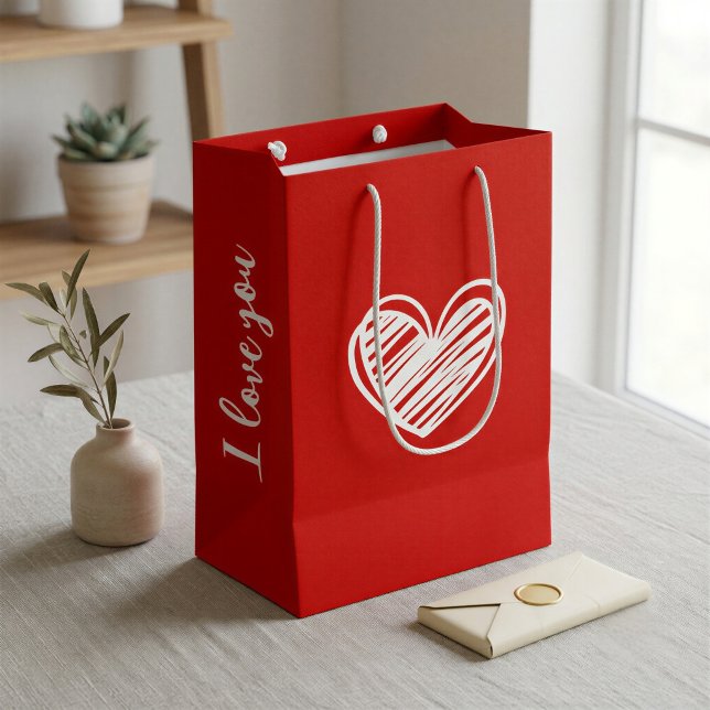 Minimalist Red Heart Gift Bag (Creator Uploaded)