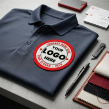 Minimalist Red Logo Professional Employee Name