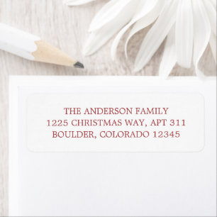 Minimalist Red Modern Christmas Return Address