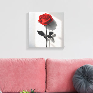 Minimalist Red Rose – Botanical Art Print
