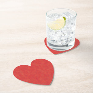 Minimalist Red subtle elegant modern pattern heart Paper Coaster
