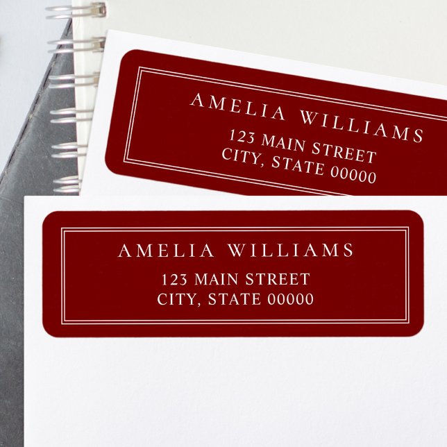 Minimalist Red Two Border Return Address (Creator Uploaded)