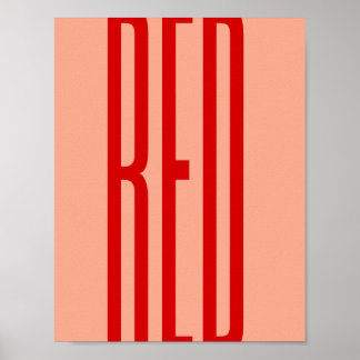 Minimalist red typography text design modern art poster