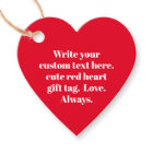 Minimalist red white custom text cute heart