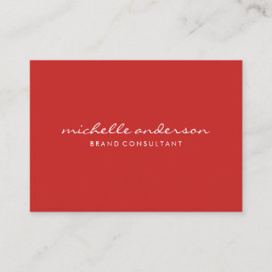 Minimalist Red with Cursive Text Business Card