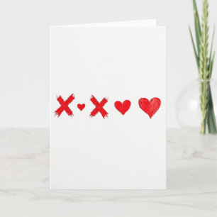 Minimalist Red Xoxo Hearts Card