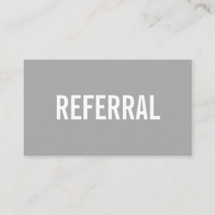 Minimalist referral grey modern business card