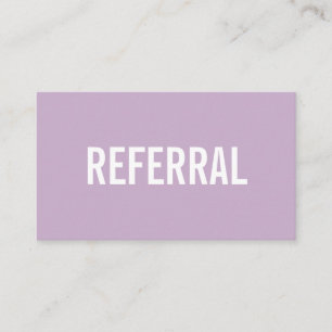 Minimalist referral purple modern business card