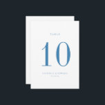 Minimalist Regency Blue Wedding Table Number Card<br><div class="desc">Modern Minimalist Regency Blue,  wedding table number card. Please note that table number cards must be numbered and added to your cart individually.</div>
