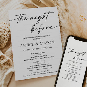 Minimalist Rehearsal Dinner Invitation Boho Modern