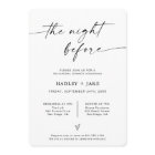 Minimalist Rehearsal Dinner Invite Night Before