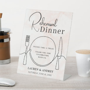 Minimalist Rehearsal Dinner Table Tent Sign
