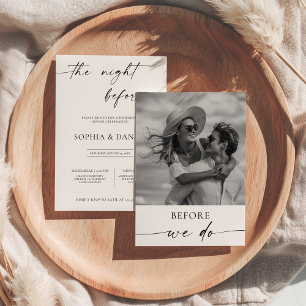 Minimalist Rehearsal Dinner The Night Before Invitation