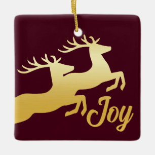 Minimalist Reindeer Ceramic Ornament