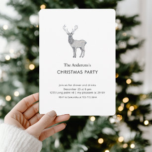 Minimalist Reindeer Christmas Party Invitation
