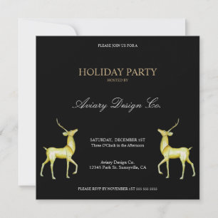 Minimalist Reindeer Corporate Christmas Party Invitation