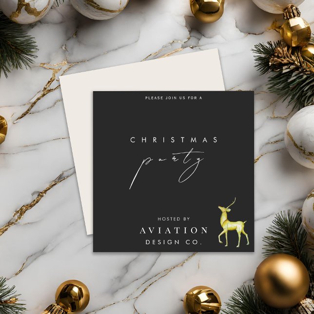 Minimalist Reindeer Corporate Christmas Party Invitation (Creator Uploaded)