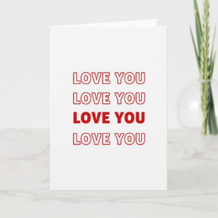 Minimalist Repeated Love You Card