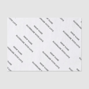 Minimalist Repeating Custom Shop Name Logo Tissue Paper