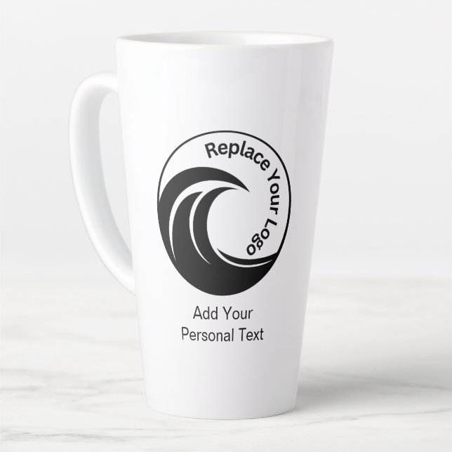 Minimalist Replace logo & Custom Text  Latte Mug (Left Angle)