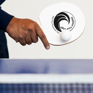 Minimalist Replace logo & Custom Text Ping Pong Paddle