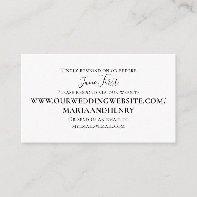 Minimalist Reply Via Website Budget Template (Front)