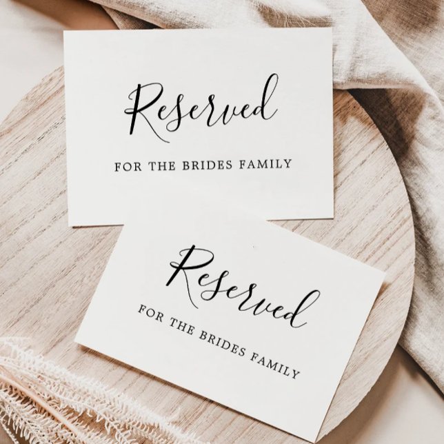 Minimalist Reserved Chair Signs, Wedding Seating Invitation (Minimalist Reserved Chair Signs, Wedding Seating Invitation)