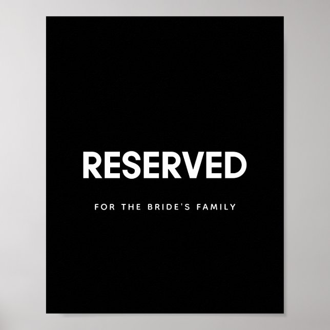 Minimalist Reserved custom wedding sign (Front)