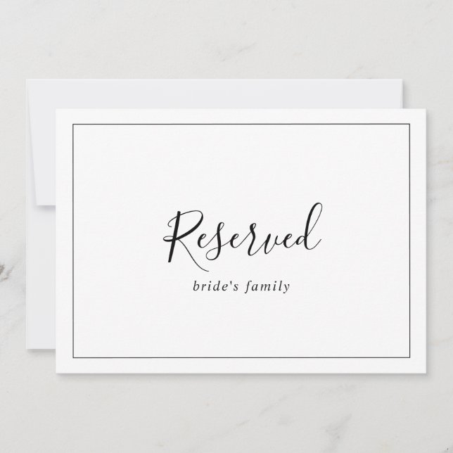 Minimalist Reserved Sign (Front)