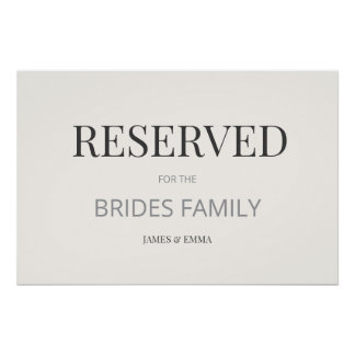 Minimalist ‘RESERVED’ Wedding Sign Warm Ivory
