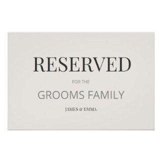 Minimalist ‘RESERVED’ Wedding Sign Warm Ivory