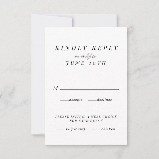 Minimalist Response Card (Front)
