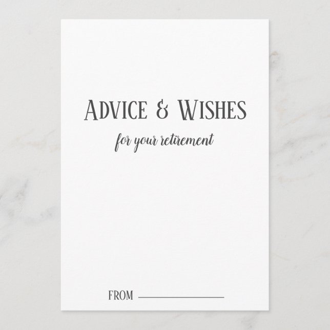 Minimalist Retirement Advice Cards (Front)