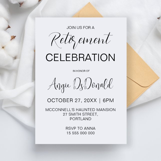 Minimalist Retirement Party For Women Men Retired Invitation (Creator Uploaded)