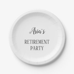 Minimalist Retirement Party Plates