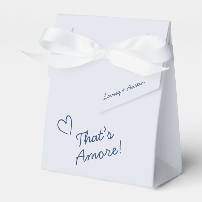 Minimalist Retro Blue Welcome Wedding Favour Box (Front Side)