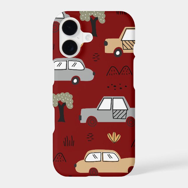 Minimalist Retro Cars Seamless Pattern in Neutral  (Back)