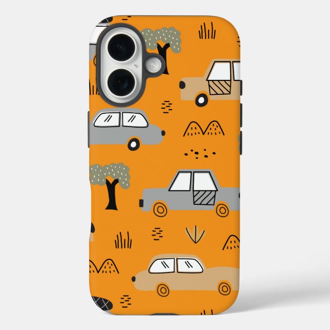 Minimalist Retro Cars Seamless Pattern in Neutral  Case-Mate iPhone Case (Back)
