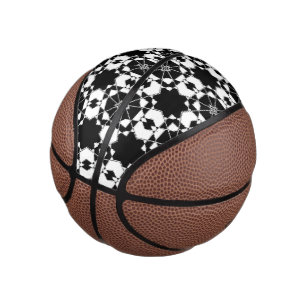 Minimalist retro check pattern – Monochrome design Mini Basketball