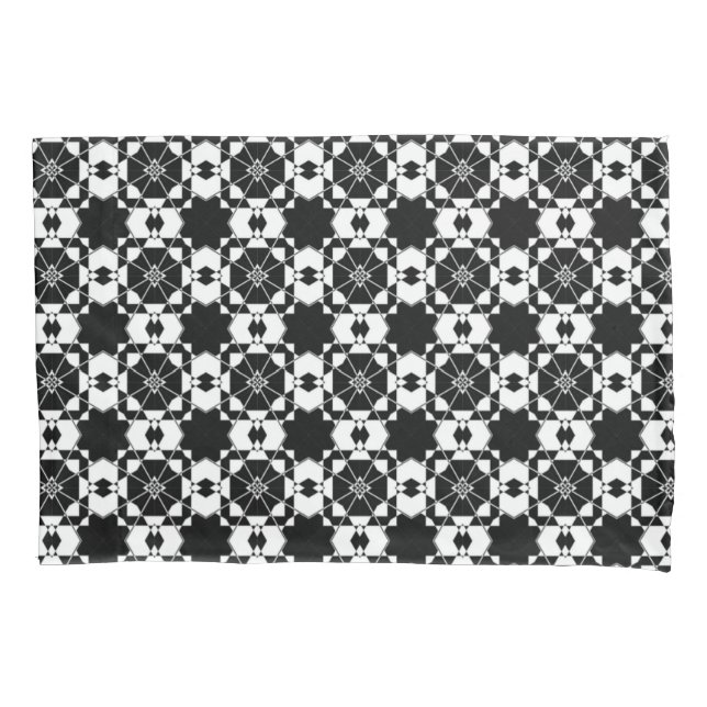 Minimalist retro check pattern – Monochrome design Pillowcase (Front)