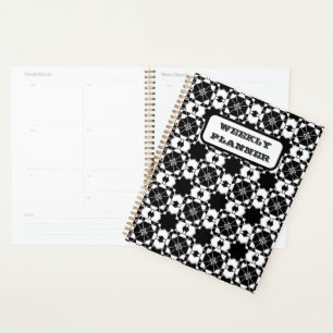 Minimalist retro check pattern – Monochrome design Planner