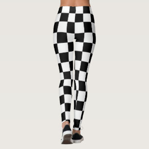 Minimalist Retro Chequered – Monochrome Streetwear Leggings