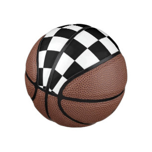 Minimalist Retro Chequered – Monochrome Streetwear Mini Basketball