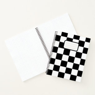 Minimalist Retro Chequered – Monochrome Streetwear Notebook