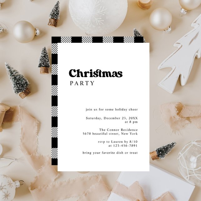 Minimalist Retro Christmas Party Invitation (Creator Uploaded)