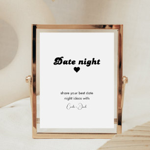 Minimalist retro Date Night Ideas Sign
